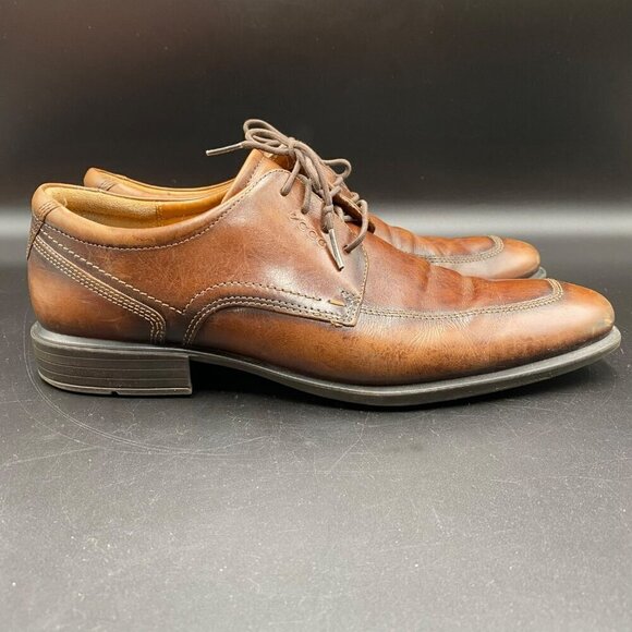Ecco Leather Brown Lace-Up Extra Wide Shoes Men\'s Size 44/U.S. 10.5 main image 9